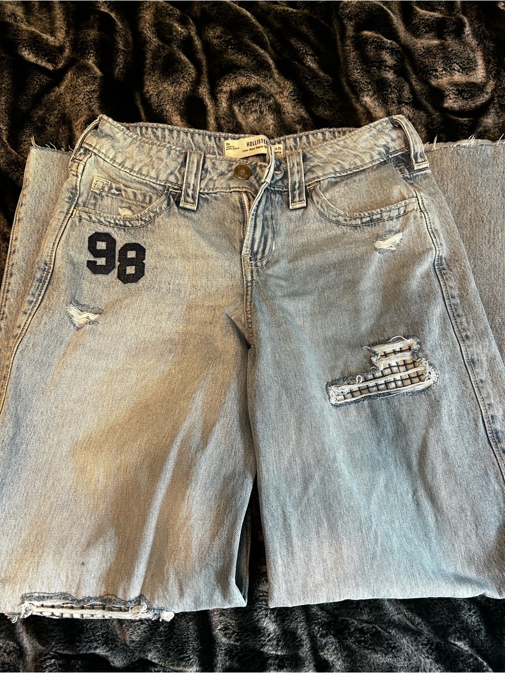 Hollister Light Blue Denim Shorts with White Inner Lining